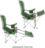 Home Camping Chair with Footrest - 300lb Capacity Recliner with Cup Holder and Cooler Pouch - Foldable Chair for Tailgating by Wakeman Outdoors (Blue) - Image 7