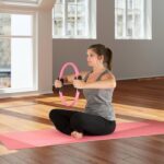 Pilates Toning Ring - Dual Grip Foam Resistance Circle - Full Body Workout for Barre, Sculpting and Strength Exercise by Wakeman Fitness