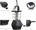 Dynamo Hand Crank Solar Powered Lantern - Battery-Operated or Rechargeable LED Light with Adjustable Settings for Camping by Whetstone (Black) - Image 4