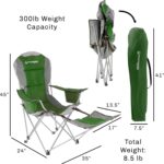 Home Camping Chair with Footrest - 300lb Capacity Recliner with Cup Holder and Cooler Pouch - Foldable Chair for Tailgating by Wakeman Outdoors (Blue) - Image 3
