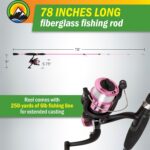 Fiberglass Fishing Pole - Strike Series 78-Inch Collapsible Rod and Spinning Reel Combo, EVA Handle, Pre-Spooled Reel, Fishing Gear for Catching Walleye, Bass, Trout, and More by Wakeman - Image 2