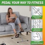 Under Desk Exercise Bike Pedal Exerciser – Mini Stationary Cycle with Adjustable Resistance, Calorie Tracker & Foldable Design – Compact Pedal Machine for Home, Office, or Physical Therapy by Wakeman - Image 3