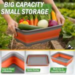Collapsible Bucket for Cleaning - 7.27L Foldable Wash Bin Dish Tub - Collapsible Wash Basin or Camping Sink for Beach, Tailgating, or Soaking Laundry - Cleaning Supplies by Wakeman (Orange) - Image 3