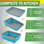 Collapsible Bucket for Cleaning - 7.27L Foldable Wash Bin Dish Tub - Collapsible Wash Basin or Camping Sink for Beach, Tailgating, or Soaking Laundry - Cleaning Supplies by Wakeman (Blue) - Image 4