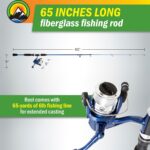 Wakeman Fiberglass Fishing Rod and Reel Combo – 2-Piece 65-Inch Medium Action Spinning Rod Set for Lake Fishing - Image 2