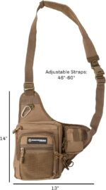 Wakeman Wakman Outdoors 80-FSH5039 Fly Fishing Tackle Gear and Accessory Bag – Shoulder Pack with Carabiner Clip and Adjustable Strap for Camping, Fishing and Hiking, Multicoloured, 14" X 13" X 2" - Image 2