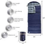 Sleeping Bag - 32F Comfort Rated 3-Season Envelope-Style Sleep Bag with Hood for Backpacking, Hiking, and Camping by Wakeman - Image 2