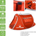 Pop-up Tent 2 Person, Water Resistant Barrel Style Tent for Camping with Rain Fly and Carry Bag, Sunchaser 2-Person Tent by Wakeman Outdoors (Red),75-CMP1033 - Image 3