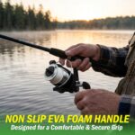 Fiberglass Fishing Pole - Strike Series 78-Inch Collapsible Rod and Spinning Reel Combo, EVA Handle, Pre-Spooled Reel, Fishing Gear for Catching Walleye, Bass, Trout, and More by Wakeman - Image 5