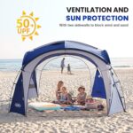 UNP Easy Beach Tent Pop Up Canopy UPF50+ Tent with Side Wall, Ground Pegs, and Stability Poles, Sun Shelter Rainproof, Waterproof for Camping Trips, Backyard Fun, Party Or Picnics - Image 2