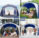 UNP Easy Sun Shelter Beach Tent Pop Up Canopy Event Cabana UPF 50+ Shade Tent 4-6 Person Rainproof, Waterproof for Camping Trips, Backyard Fun, Party Or Picnics with Side Wall (12 x 12 ft, Blue) - Image 7