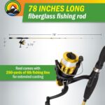 Fiberglass Fishing Pole - Strike Series 78-Inch Collapsible Rod and Spinning Reel Combo, EVA Handle, Pre-Spooled Reel, Fishing Gear for Catching Walleye, Bass, Trout, and More by Wakeman - Image 2