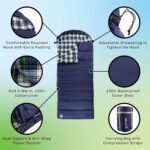 Sleeping Bag - 32F Comfort Rated 3-Season Envelope-Style Sleep Bag with Hood for Backpacking, Hiking, and Camping by Wakeman - Image 3