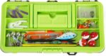 Fishing Single Tray Tackle Box- 55 Piece Tackle Gear Kit Includes Sinkers, Hooks Lures Bobbers Swivels and Fishing Line By Wakeman Outdoors Lime Green - Image 3