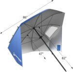 Wakeman 75-CMP1029 Portable Canopy Umbrella Sun Shelter, 86", Blue - Image 2