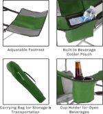 Home Camping Chair with Footrest - 300lb Capacity Recliner with Cup Holder and Cooler Pouch - Foldable Chair for Tailgating by Wakeman Outdoors (Blue) - Image 4