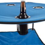 Wakeman Camp Table - Round 2-Tier Folding Table with 4 Cupholders and Carrying Bag - for Camping, Beach, Picnic, Sporting Events, and More Outdoors,Blue - Image 7
