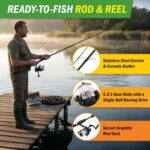 Fiberglass Fishing Pole - Strike Series 78-Inch Collapsible Rod and Spinning Reel Combo, EVA Handle, Pre-Spooled Reel, Fishing Gear for Catching Walleye, Bass, Trout, and More by Wakeman - Image 4