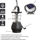 Dynamo Hand Crank Solar Powered Lantern - Battery-Operated or Rechargeable LED Light with Adjustable Settings for Camping by Whetstone (Black) - Image 3