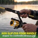 Fiberglass Fishing Pole - Strike Series 78-Inch Collapsible Rod and Spinning Reel Combo, EVA Handle, Pre-Spooled Reel, Fishing Gear for Catching Walleye, Bass, Trout, and More by Wakeman - Image 5
