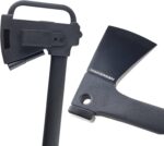 Camping Hand Axe and Survival Gear - Lightweight Hatchet with Nested Serrated Wood Saw Knife and Magnesium Fire Starter Tool by Wakeman (Black) - Image 3