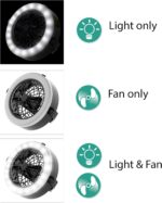 2-In-1 Camping Lantern with Fan - Portable Camping Light with 12 Bright LED Bulbs, USB, and Rechargeable Battery by Wakeman - Image 4