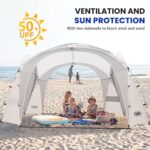 UNP Easy Beach Tent Pop Up Canopy UPF50+ Tent with Side Wall, Ground Pegs, and Stability Poles, Sun Shelter Rainproof, Waterproof for Camping Trips, Backyard Fun, Party Or Picnics - Image 2
