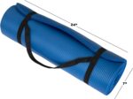 Thick Yoga Mat - Double Sided 1/2-Inch Workout Mat - 71x24-Inch Exercise Pad for Home Gym Fitness or Pilates with Carrying Strap by Wakeman (Blue) - Image 6