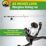 Wakeman Fiberglass Fishing Rod and Reel Combo – 2-Piece 65-Inch Medium Action Spinning Rod Set for Lake Fishing - Image 2