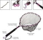 Wakeman Outdoors Fishing Net with Magnetic Clip- Adjustable Landing Net with Corrosion Resistant Handle and Rubber Netting for Catch and Release, black, Normal (80-FSH5030) - Image 3