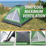 2 Person Camping Tent with Rain Fly and Carrying Bag - Lightweight Outdoor Pop Up Tents for Camping Essentials, Music Festivals, Backpacking, Hiking, or Beach Shelter by Wakeman Outdoors - Image 4