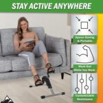 Under Desk Exercise Bike Pedal Exerciser – Mini Stationary Cycle with Adjustable Resistance, Calorie Tracker & Foldable Design – Compact Pedal Machine for Home, Office, or Physical Therapy by Wakeman - Image 3