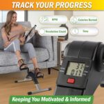 Under Desk Exercise Bike Pedal Exerciser – Mini Stationary Cycle with Adjustable Resistance, Calorie Tracker & Foldable Design – Compact Pedal Machine for Home, Office, or Physical Therapy by Wakeman - Image 4
