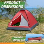 2 Person Camping Tent with Rain Fly and Carrying Bag – Lightweight Outdoor Pop Up Tents for Camping Essentials, Music Festivals, Backpacking, Hiking, or Beach Shelter by Wakeman Outdoors - Image 2