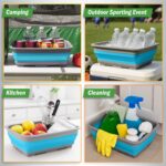 Collapsible Bucket for Cleaning - 7.27L Foldable Wash Bin Dish Tub - Collapsible Wash Basin or Camping Sink for Beach, Tailgating, or Soaking Laundry - Cleaning Supplies by Wakeman (Blue) - Image 5