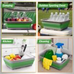 Collapsible Bucket for Cleaning - 7.27L Foldable Wash Bin Dish Tub - Collapsible Wash Basin or Camping Sink for Beach, Tailgating, or Soaking Laundry - Cleaning Supplies by Wakeman (Green) - Image 5
