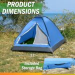 2 Person Camping Tent with Rain Fly and Carrying Bag - Lightweight Outdoor Pop Up Tents for Camping Essentials, Music Festivals, Backpacking, Hiking, or Beach Shelter by Wakeman Outdoors - Image 2