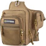 Wakeman Wakman Outdoors 80-FSH5039 Fly Fishing Tackle Gear and Accessory Bag – Shoulder Pack with Carabiner Clip and Adjustable Strap for Camping, Fishing and Hiking, Multicoloured, 14" X 13" X 2"