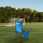 Wakeman Oversized Camp Chair-300lb Capacity Big Tall Quad Seat with Cup Holder, Cooler, Carry Bag for Tailgating, Camping, Fishing Outdoors (Blue) - Image 2