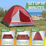 2 Person Camping Tent with Rain Fly and Carrying Bag – Lightweight Outdoor Pop Up Tents for Camping Essentials, Music Festivals, Backpacking, Hiking, or Beach Shelter by Wakeman Outdoors - Image 7