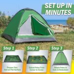 2 Person Camping Tent with Rain Fly and Carrying Bag - Lightweight Outdoor Pop Up Tents for Camping Essentials, Music Festivals, Backpacking, Hiking, or Beach Shelter by Wakeman Outdoors - Image 7