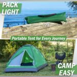 2 Person Camping Tent with Rain Fly and Carrying Bag - Lightweight Outdoor Pop Up Tents for Camping Essentials, Music Festivals, Backpacking, Hiking, or Beach Shelter by Wakeman Outdoors - Image 5