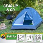 2 Person Camping Tent with Rain Fly and Carrying Bag - Lightweight Outdoor Pop Up Tents for Camping Essentials, Music Festivals, Backpacking, Hiking, or Beach Shelter by Wakeman Outdoors - Image 7