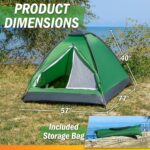 2 Person Camping Tent with Rain Fly and Carrying Bag - Lightweight Outdoor Pop Up Tents for Camping Essentials, Music Festivals, Backpacking, Hiking, or Beach Shelter by Wakeman Outdoors - Image 2