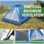 2 Person Camping Tent with Rain Fly and Carrying Bag - Lightweight Outdoor Pop Up Tents for Camping Essentials, Music Festivals, Backpacking, Hiking, or Beach Shelter by Wakeman Outdoors - Image 4