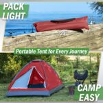 2 Person Camping Tent with Rain Fly and Carrying Bag – Lightweight Outdoor Pop Up Tents for Camping Essentials, Music Festivals, Backpacking, Hiking, or Beach Shelter by Wakeman Outdoors - Image 5